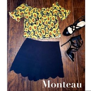 High Waisted Flower Petal Detail Shorts